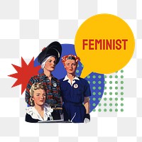 Feminist png word sticker typography, transparent background