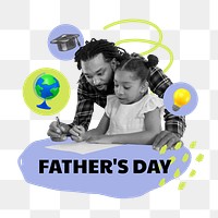 Father's day png word sticker typography, transparent background