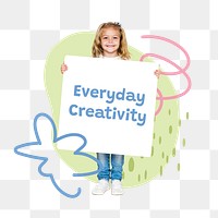 Everyday creativity png word sticker typography, transparent background