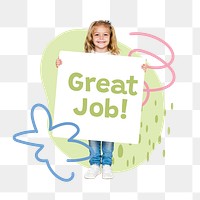 Great job png word sticker typography, transparent background