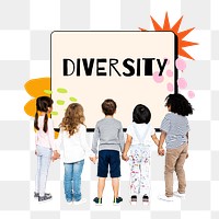 Diversity png word sticker typography, transparent background