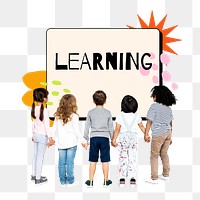 Learning png word sticker typography, transparent background