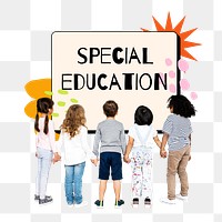 Special education png word sticker typography, transparent background