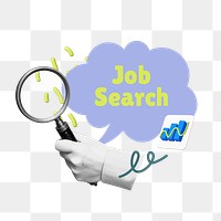 Job search png word sticker typography, transparent background