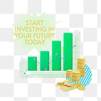 Start investing quote png sticker, transparent background