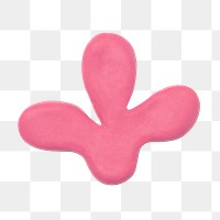 Pink flower PNG clay shape, transparent background