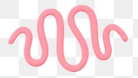 Pink squiggle PNG clay shape, transparent background