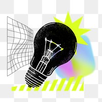 Light bulb png, creative collage art, transparent background