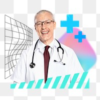 Smiling doctor png, creative healthcare image, transparent background