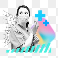 Woman doctor png, creative healthcare image, transparent background