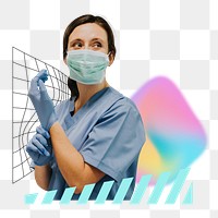 Woman doctor png, creative healthcare image, transparent background