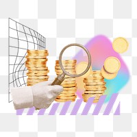 Financial business analyst png hand, creative remix, transparent background