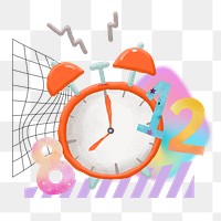 Alarm clock png, creative business remix, transparent background