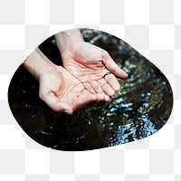 Clean water png badge element, transparent background