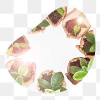 Planting trees png badge element, transparent background