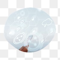 Digital tablet png badge element, transparent background