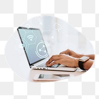 Cybersecurity png badge element, transparent background