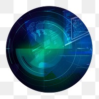 Cybersecurity png circle badge element, transparent background