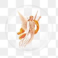 Angel Gabriel png sticker,  bubble design transparent background. Remixed by rawpixel.