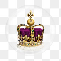 Royal crown png sticker,  bubble design transparent background. Remixed by rawpixel.