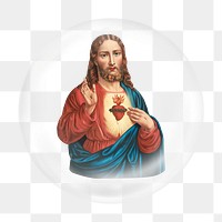 Jesus png sticker, bubble design transparent background. Remixed by rawpixel.
