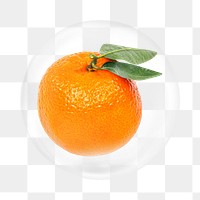 Orange png fresh fruit sticker, bubble design transparent background. Remixed by rawpixel.