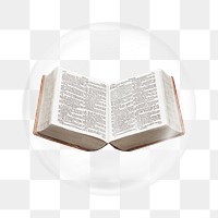 Bible png book sticker, bubble design transparent background. Remixed by rawpixel.