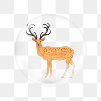 Stag png wild animal sticker, bubble design transparent background. Remixed by rawpixel.