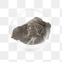 Relief-carved png fragment from persepolis sticker, bubble design transparent background. Remixed by rawpixel.