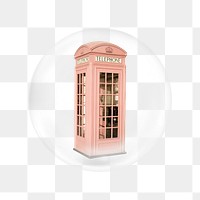 Telephone booth png sticker, bubble design transparent background. Remixed by rawpixel.