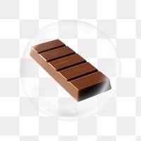 Chocolate bar png sticker, bubble design transparent background. Remixed by rawpixel.