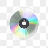 CD disk png sticker,  bubble design transparent background. Remixed by rawpixel.