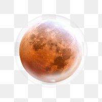 Aesthetic blood moon png sticker, bubble design transparent background. Remixed by rawpixel.