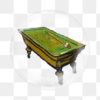 Van Gogh's png pool table sticker,  bubble design transparent background. Remixed by rawpixel.