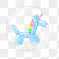 Unicorn balloon    sticker, bubble design transparent background