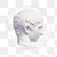 Greek god head png sculpture sticker, bubble design transparent background. Remixed by rawpixel.