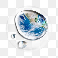 PNG Planet water drop    sticker, bubble design transparent background