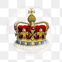 Royal crown png sticker,  bubble design transparent background. Remixed by rawpixel.