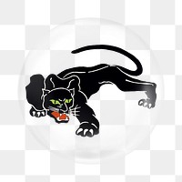 Black panther png wild animal sticker, bubble design transparent background. Remixed by rawpixel.