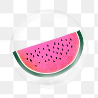 Watermelon png   sticker, bubble design transparent background