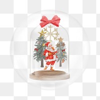 PNG Christmas Santa snow globe     sticker, bubble design transparent background