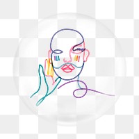 Drag queen illustration png element in bubble