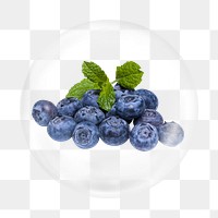 Blueberry png element, fruit in bubble