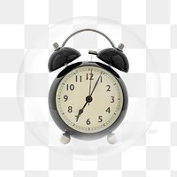 Alarm clock png element in bubble