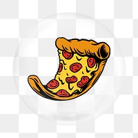 Pizza illustration png element, food in bubble