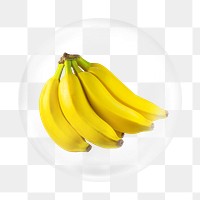 Banana png element, fruit in bubble