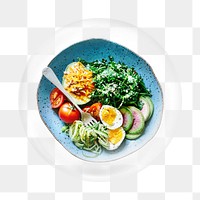 Healthy salad png element, food in bubble