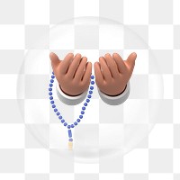 Praying hands png element in bubble