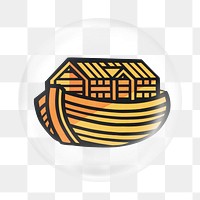 Ark boat png element in bubble