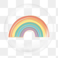 Pastel rainbow png element in bubble